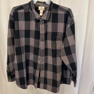 Mens blue mountain size 3XL flannel shirt black checkered long sleeve